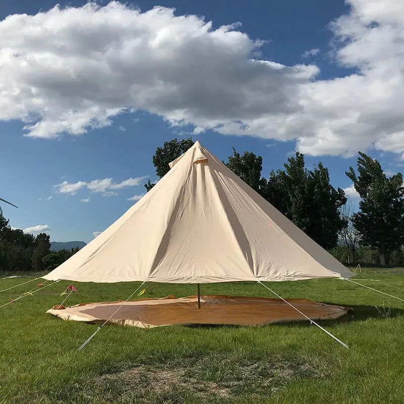 4m Bell Tent Fireproof With Stove Hole & Flap