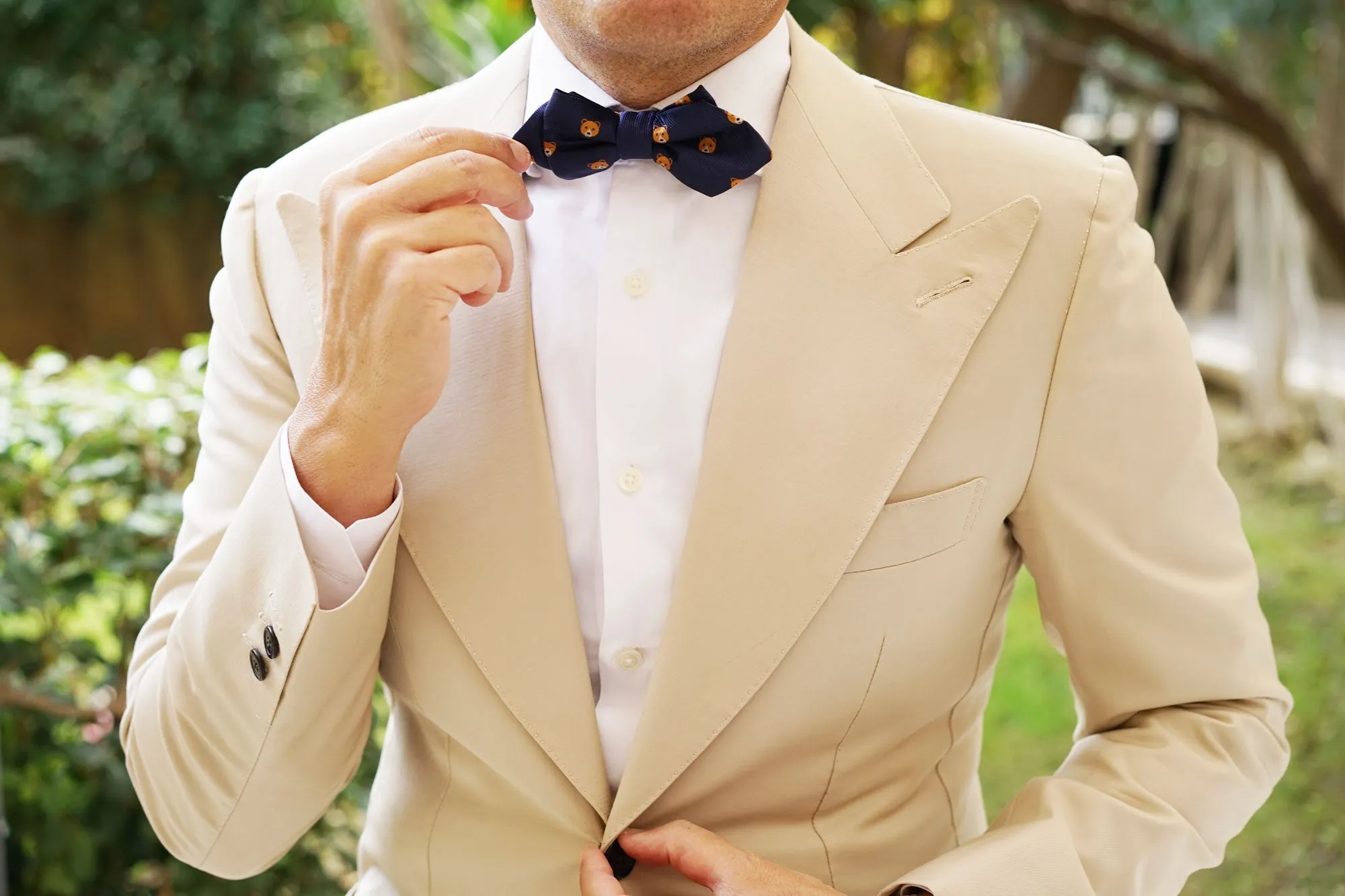 American Brown Bear Diamond Bow Tie