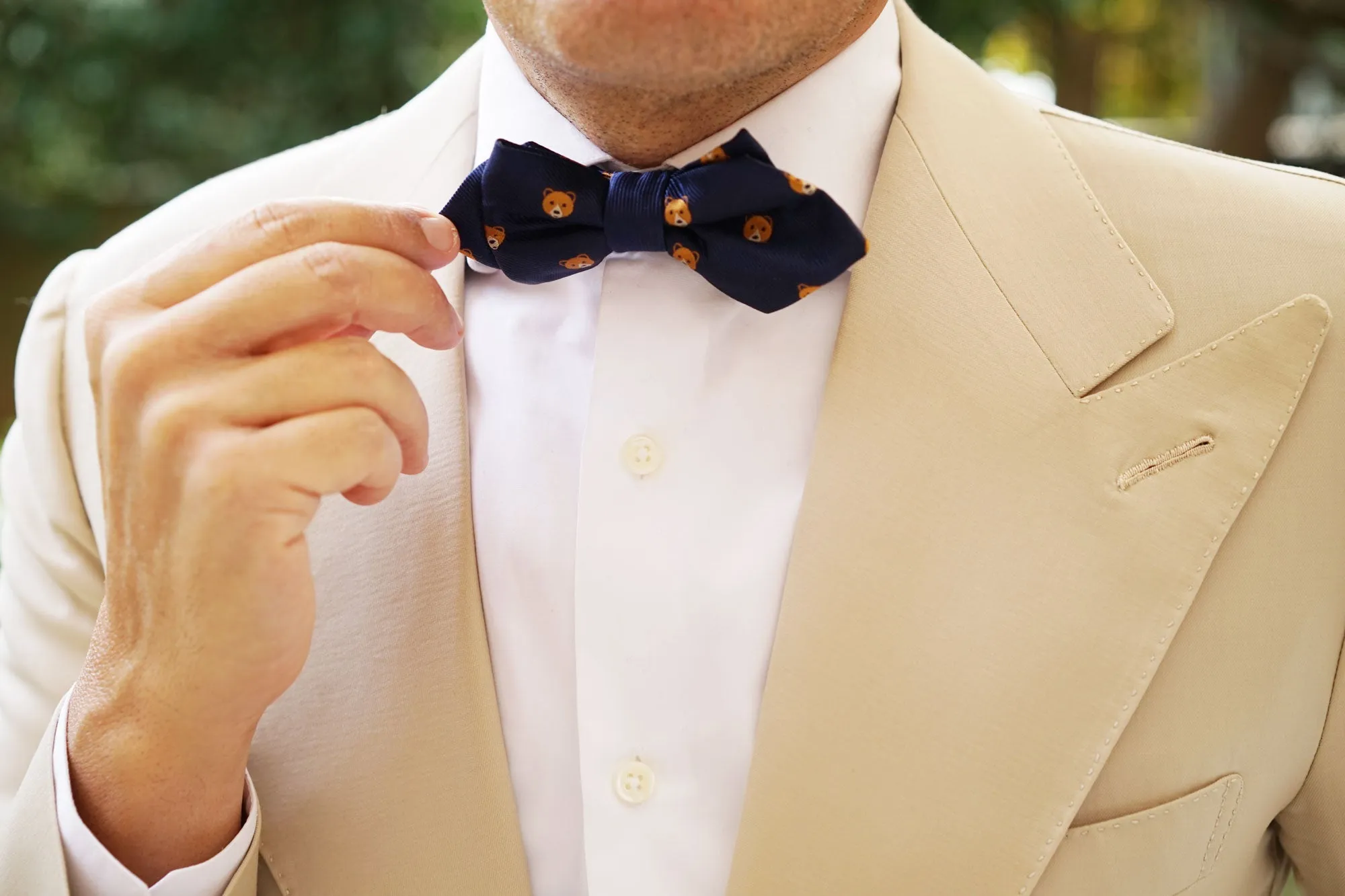 American Brown Bear Diamond Bow Tie