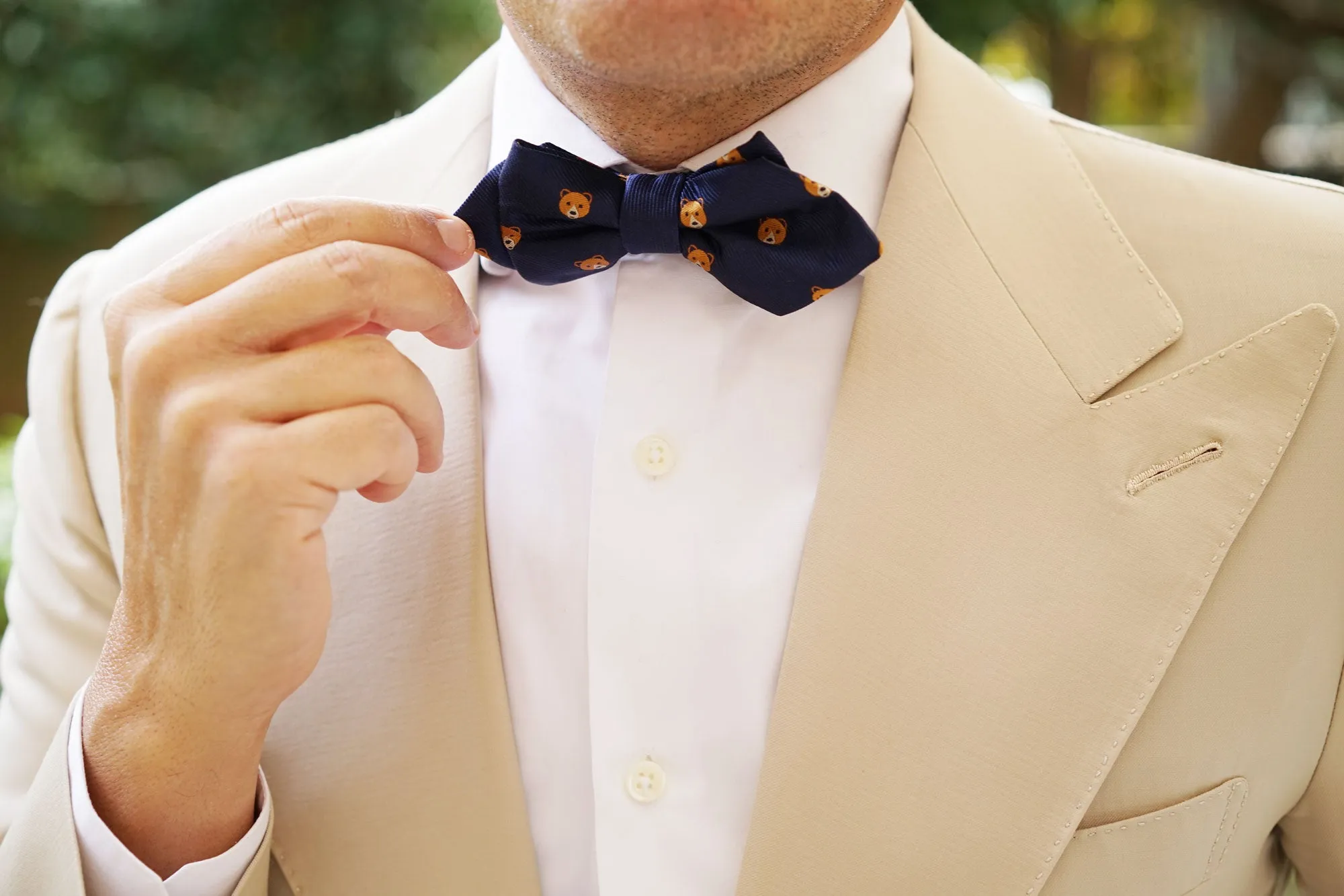 American Brown Bear Diamond Bow Tie