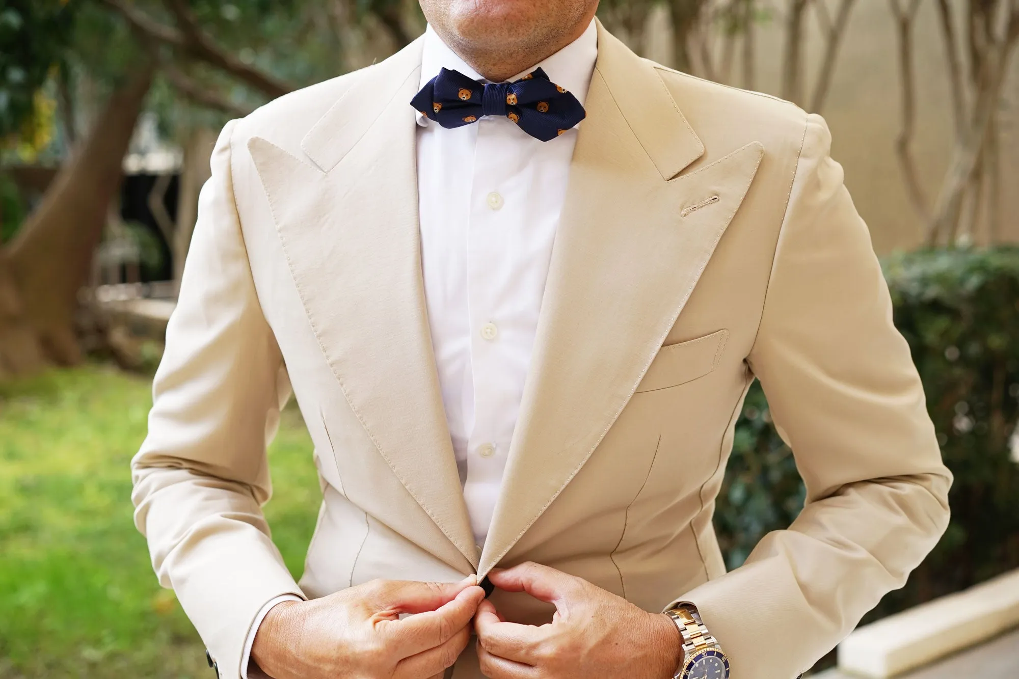 American Brown Bear Diamond Bow Tie