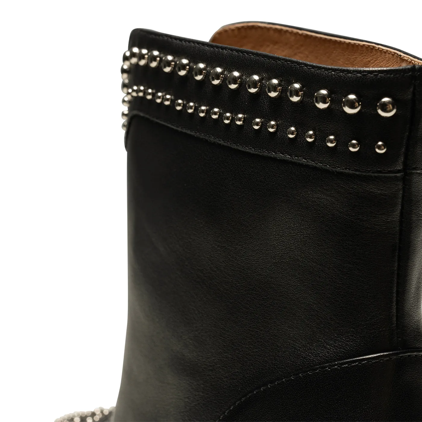 Annika western stud ruskind - BLACK