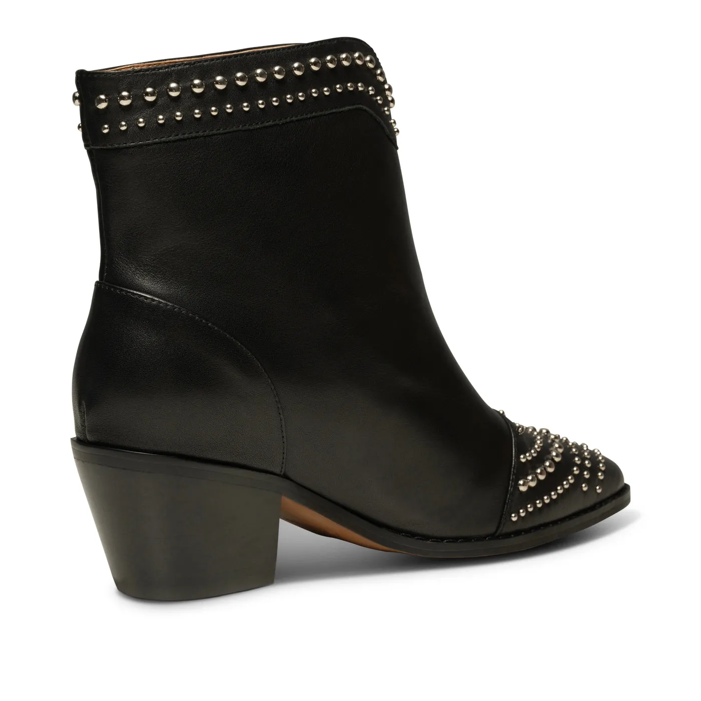 Annika western stud ruskind - BLACK