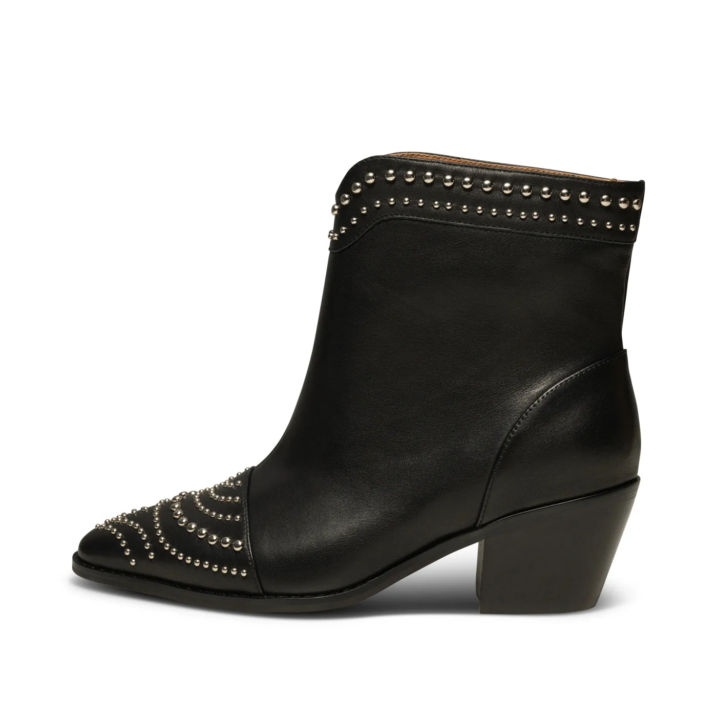 Annika western stud ruskind - BLACK