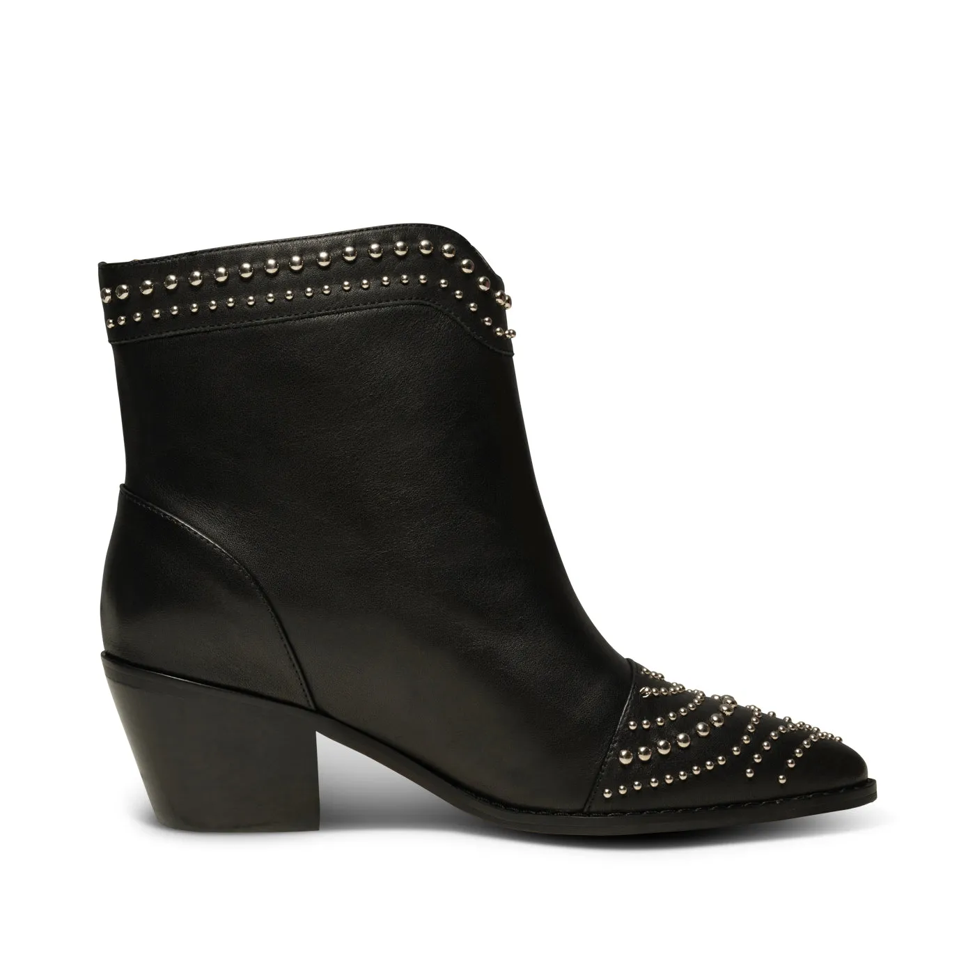 Annika western stud ruskind - BLACK