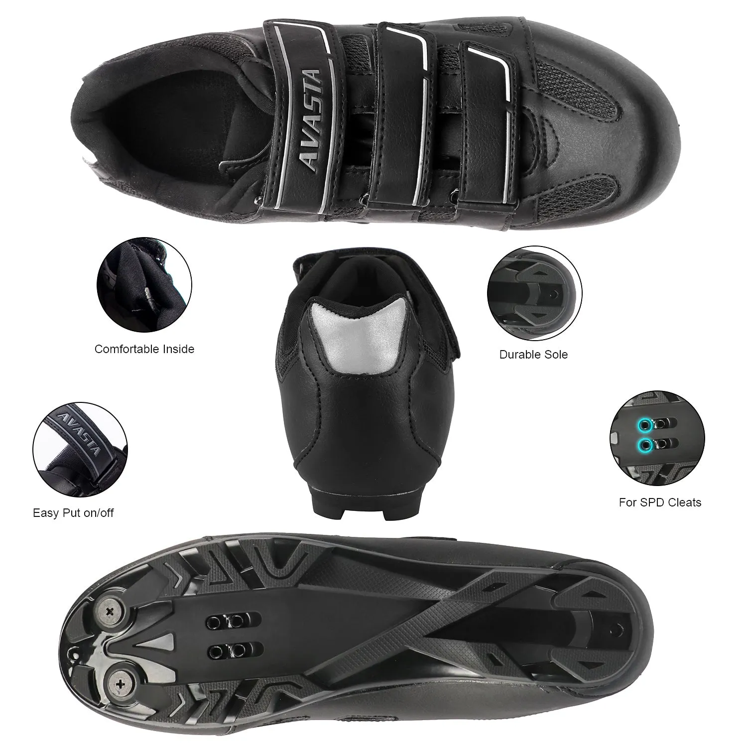 AVASTA Bike Cycling Shoes with 2 Bolts