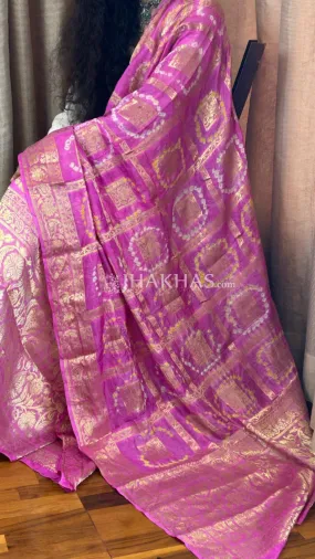 Baby Pink Banarasi Gharchola Soft Silk Dupatta