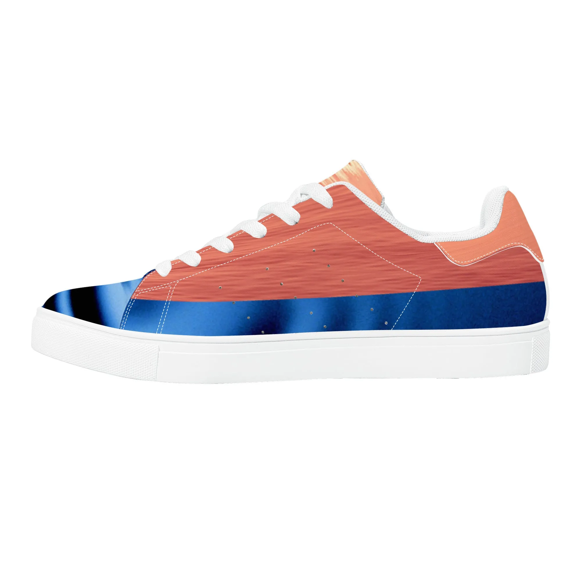 Blue Sail Vegan Leather Sneakers | Low Top Customized | Shoe Zero