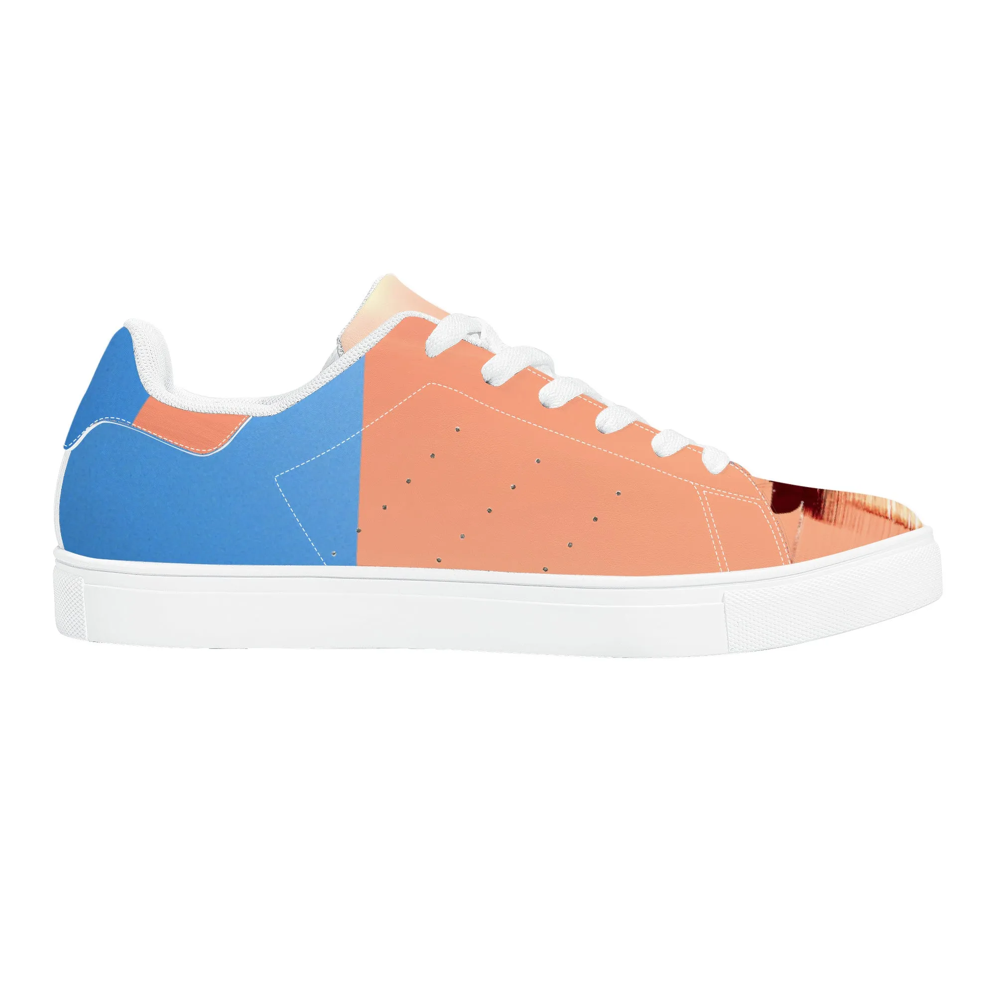 Blue Sail Vegan Leather Sneakers | Low Top Customized | Shoe Zero