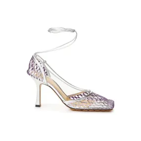 Bottega Veneta Silver Cotton Leather Sandals