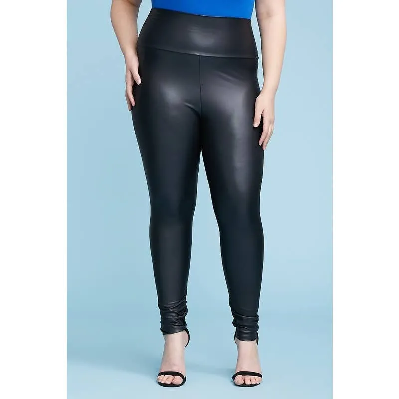 Curvy Faux leather high waist Leggings