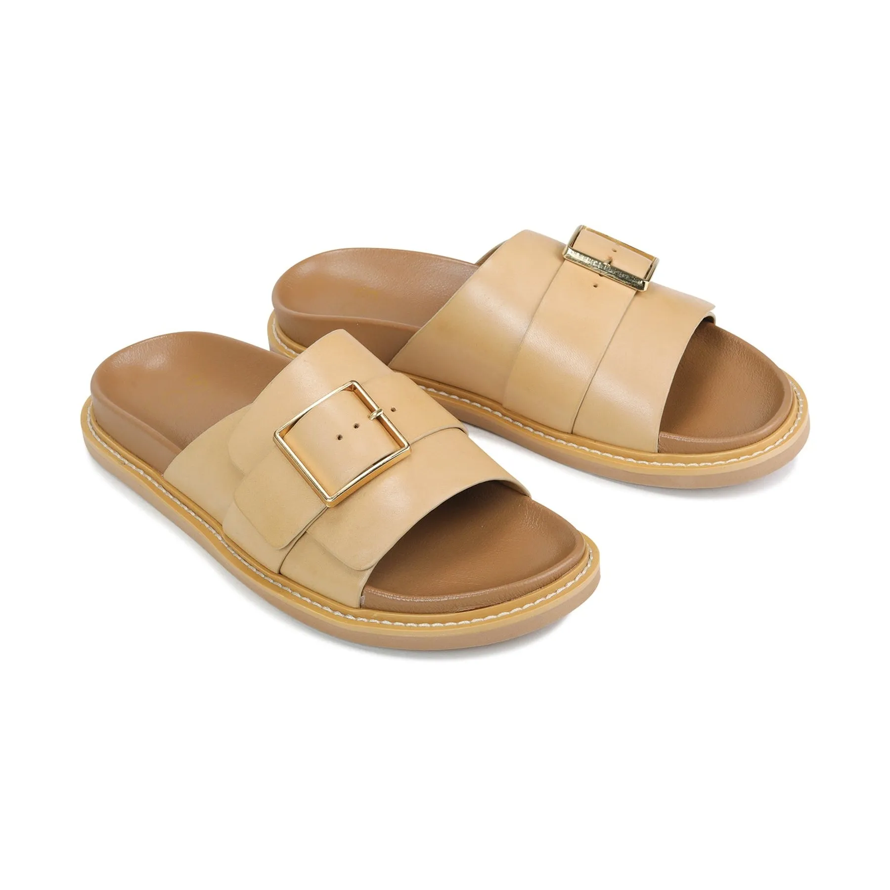 DEDE SLIDE SANDALS LEATHER