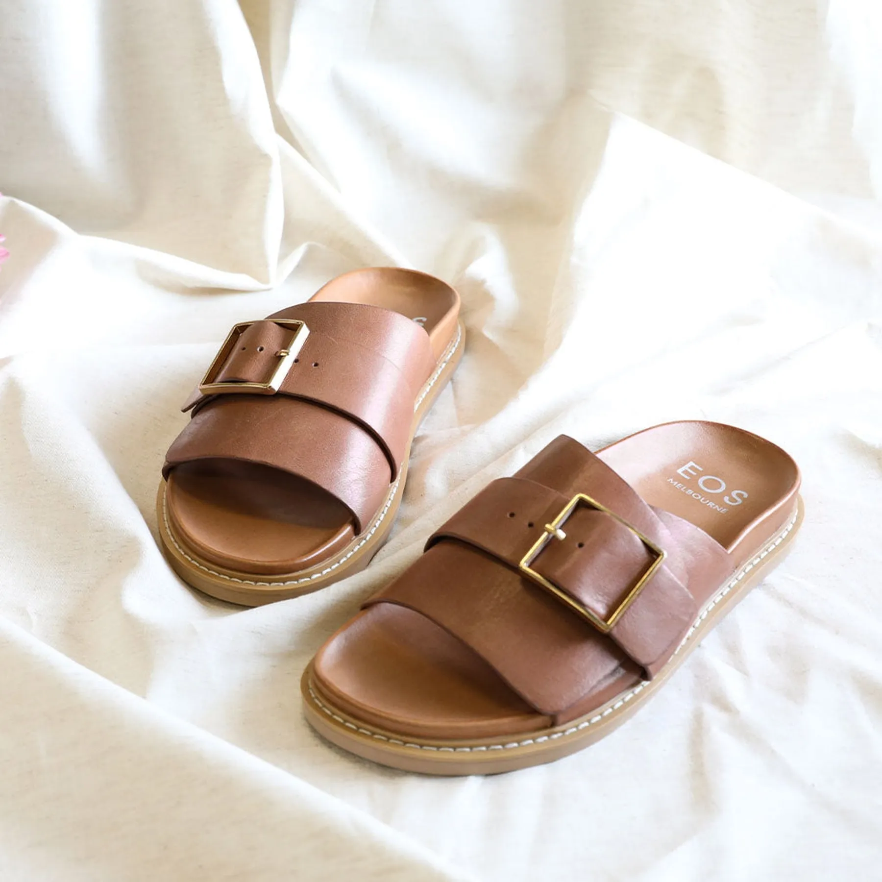 DEDE SLIDE SANDALS LEATHER