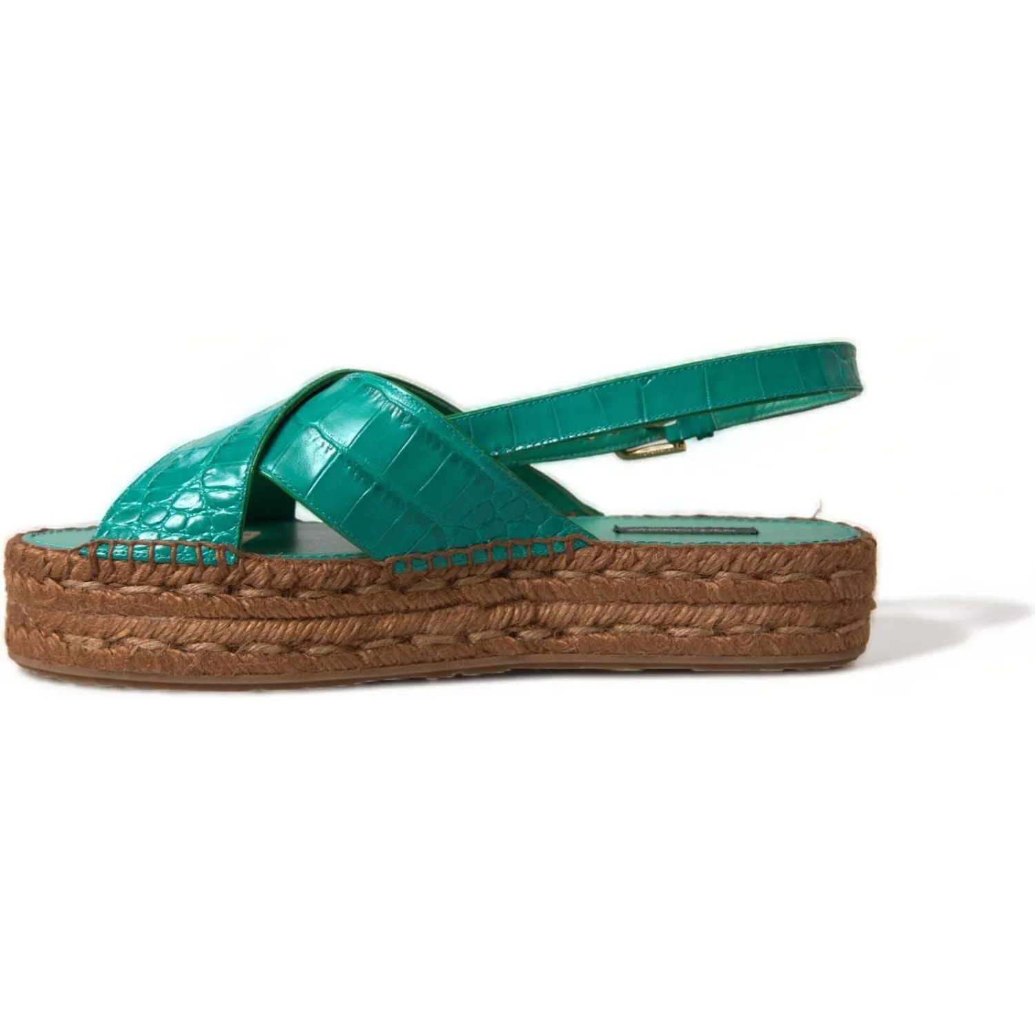 Dolce & Gabbana Elegant Green Espadrille Platform Sandals