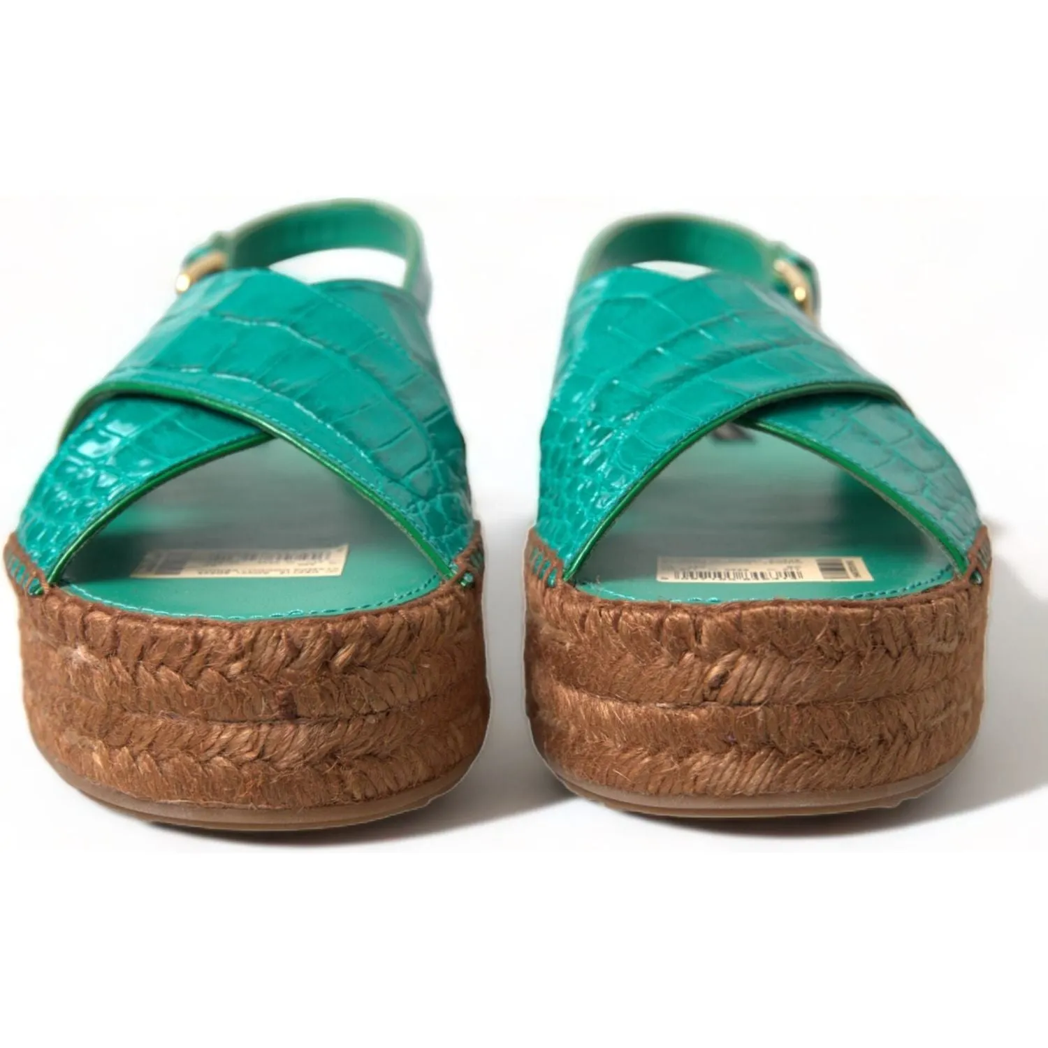 Dolce & Gabbana Elegant Green Espadrille Platform Sandals