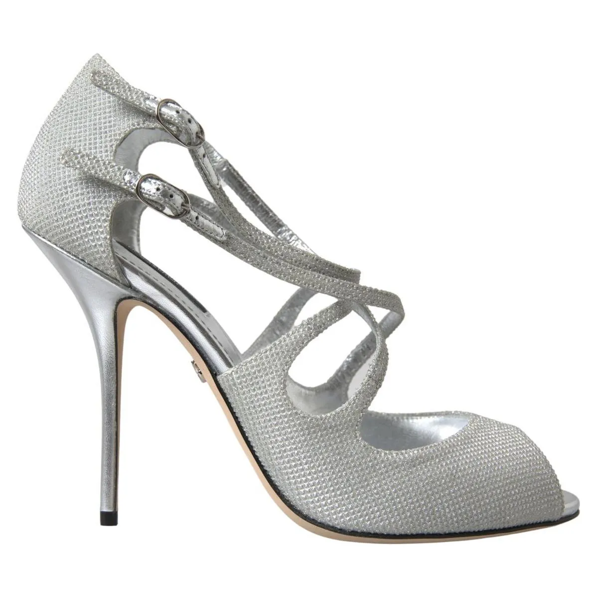 Dolce & Gabbana Elegant Shimmering Silver High-Heeled Sandals