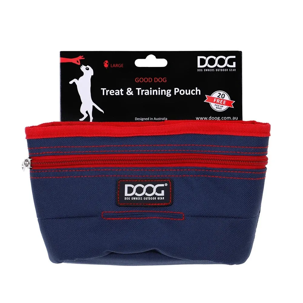 DOOG Large Good Dog Treat Pouch - Navy/Red