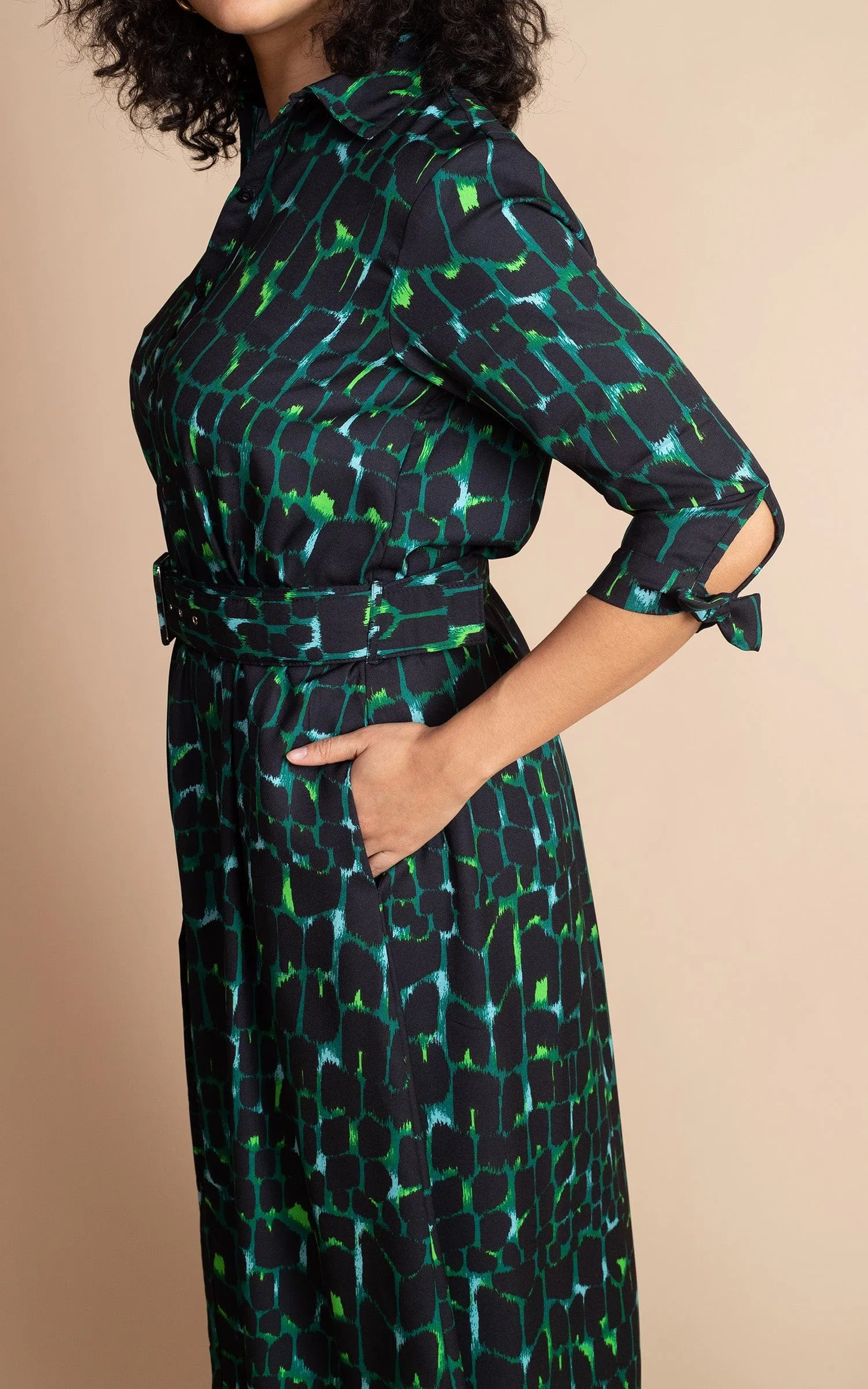 Dove Dress in Green Alligator