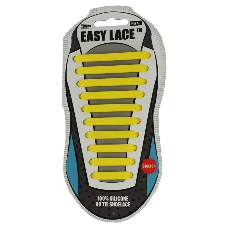 EASY LACE NO TIE ELASTIC SILICONE SLIP ON TRAINERS SHOELACES 20 PIECE