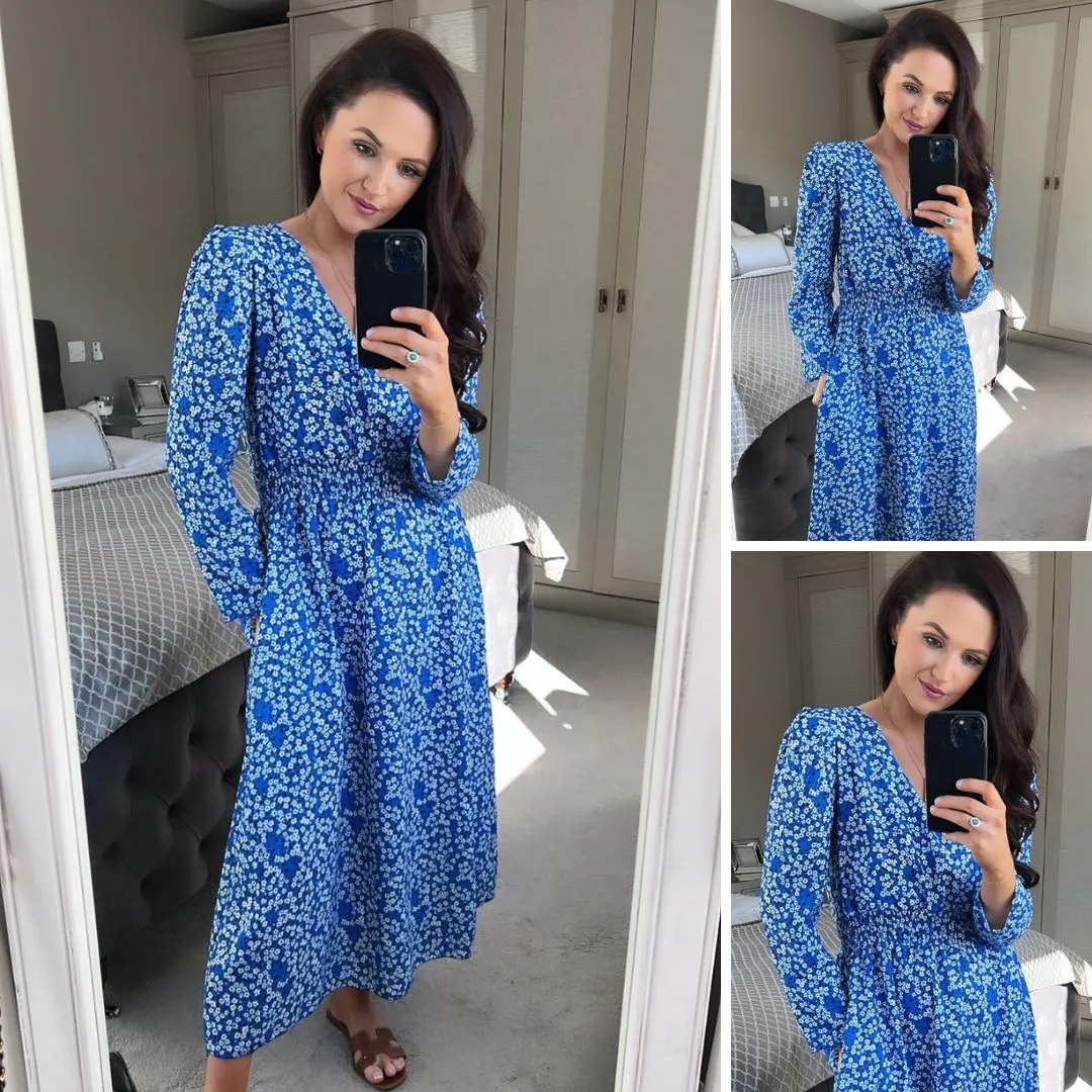 Emery Dress (Blue Floral)