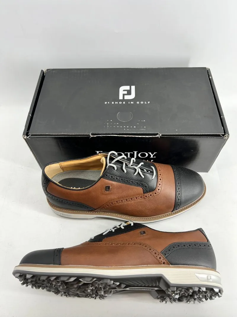 Footjoy Myjoys Premiere Series Packard Golf Shoes Brown Black 12 W