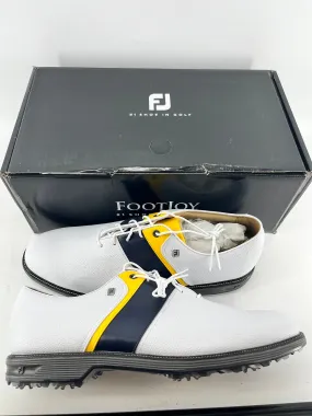 Footjoy Myjoys Premiere Series Packard Golf Shoes Custom White Yellow Blue 15 N