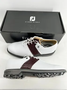 Footjoy Myjoys Premiere Series Packard Golf Shoes White Brown 11 M