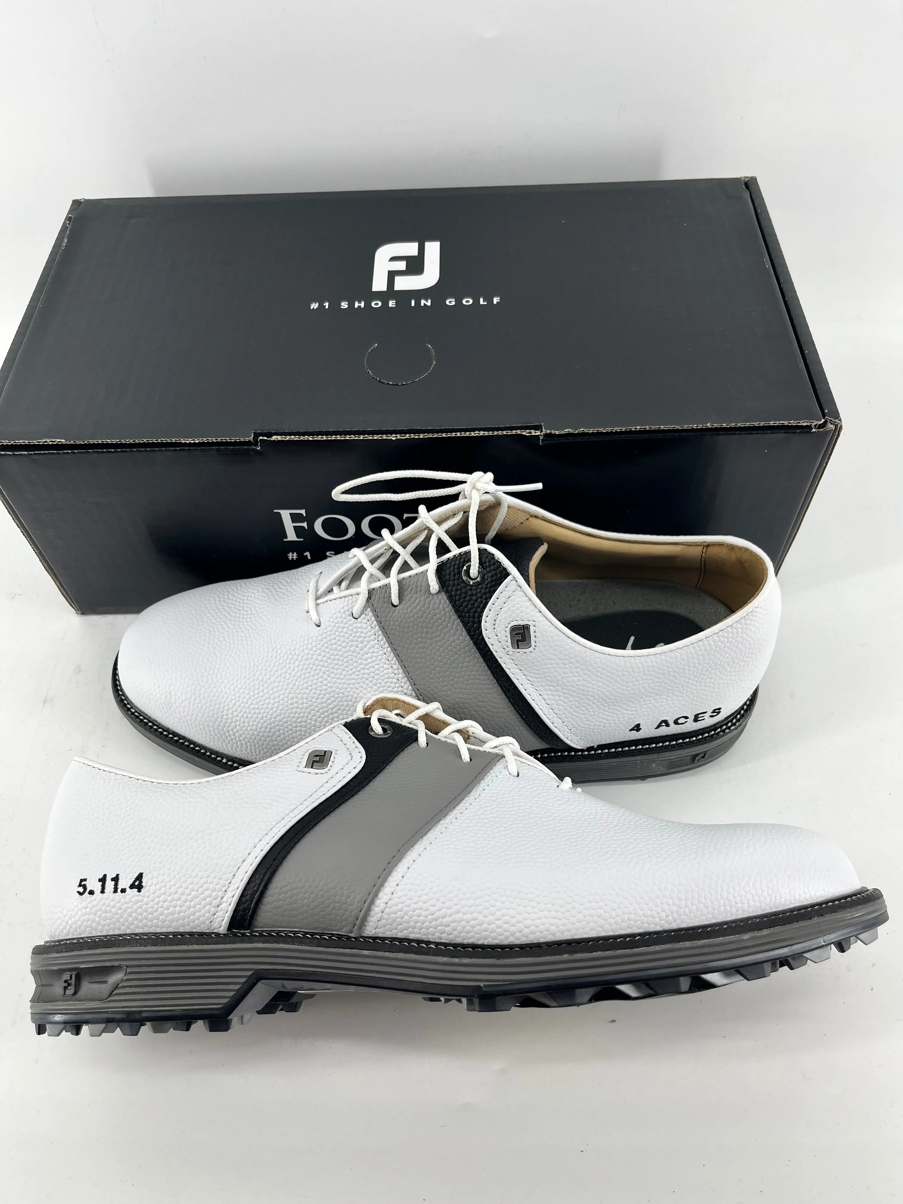 Footjoy Myjoys Premiere Series Packard Spikeless Golf Shoes White Custom 10.5 W