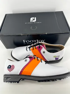 Footjoy Myjoys Premiere Series Packard Spikeless Golf Shoes White Orange Pink 9