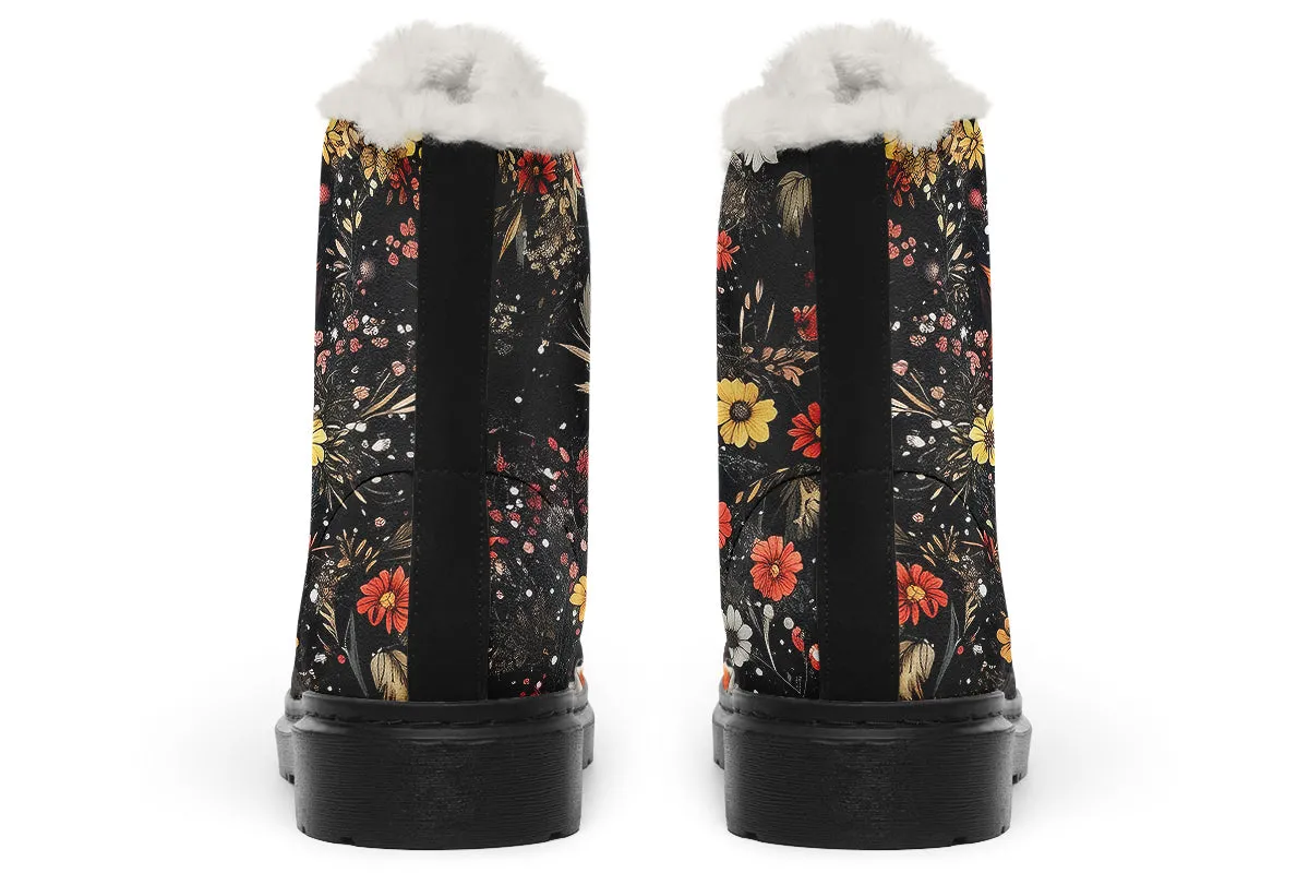 Fox Spirit Winter Boots - Warm Micro-Suede Doc-Style Boots Lined with Vegan Wool