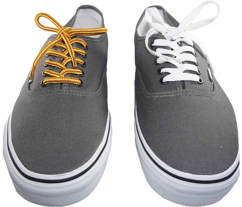 [Golden Yellow / Bordeaux Wine] 35-36" Round Hiking Shoelaces for Vans