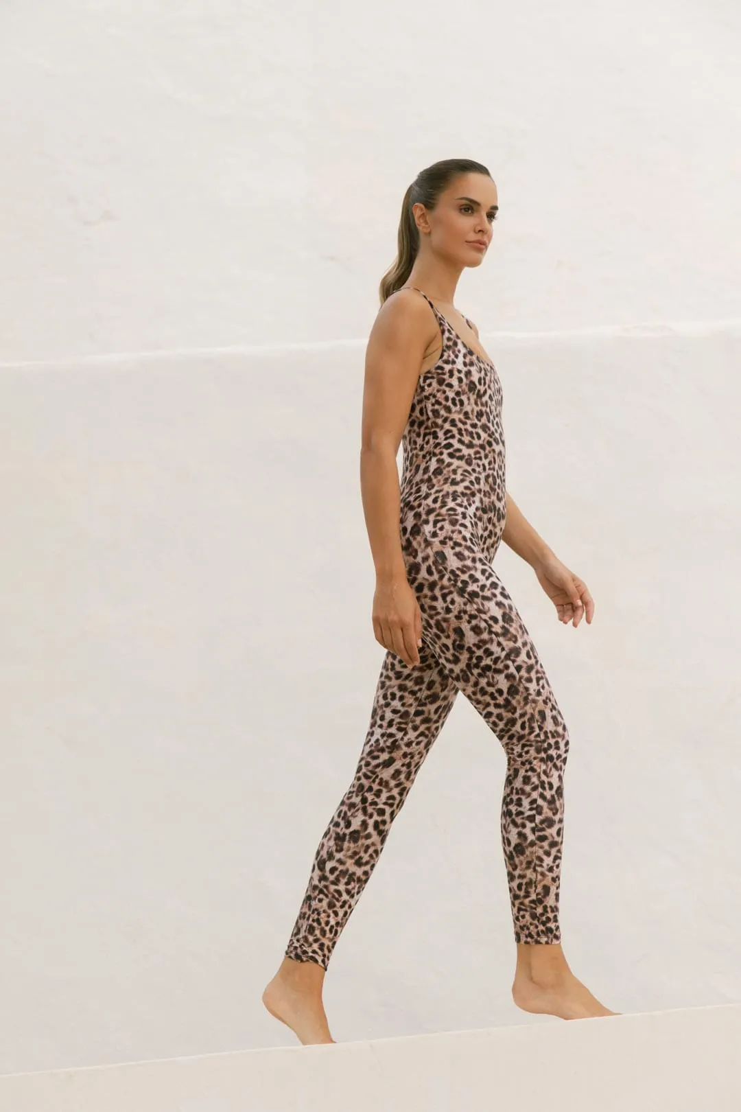 HALO Jaiden Yoga Unitard in Natural Leopard