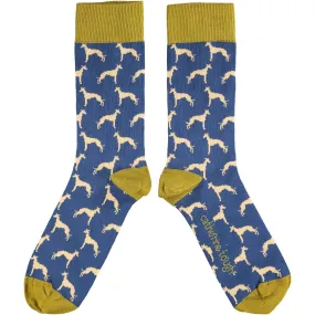 Ladies Navy Whippet Organic Cotton Ankle Socks