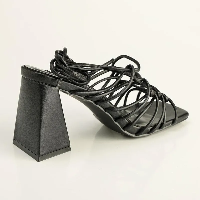 Madison Abigail Strappy  Heel - Black