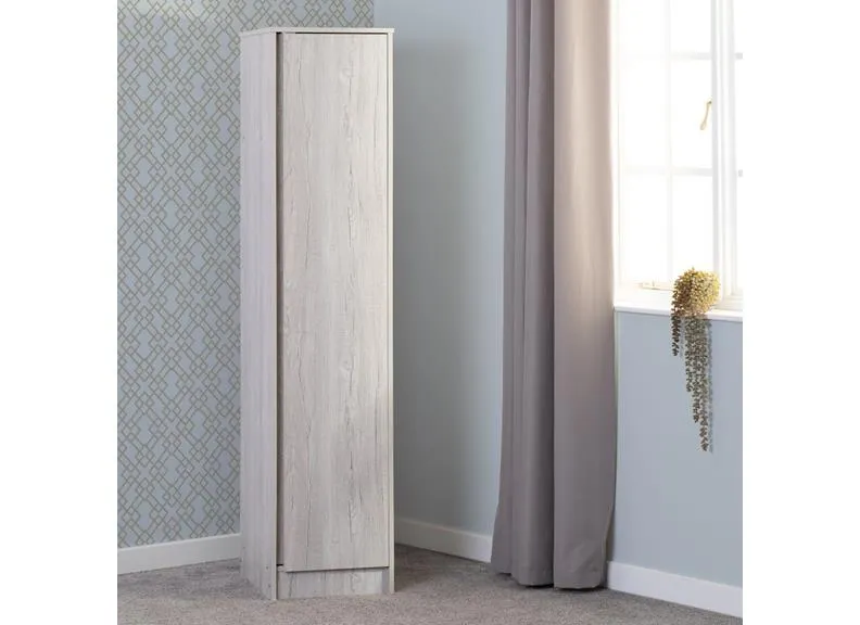 Malvern Single Door Wardrobe In Urban Snow