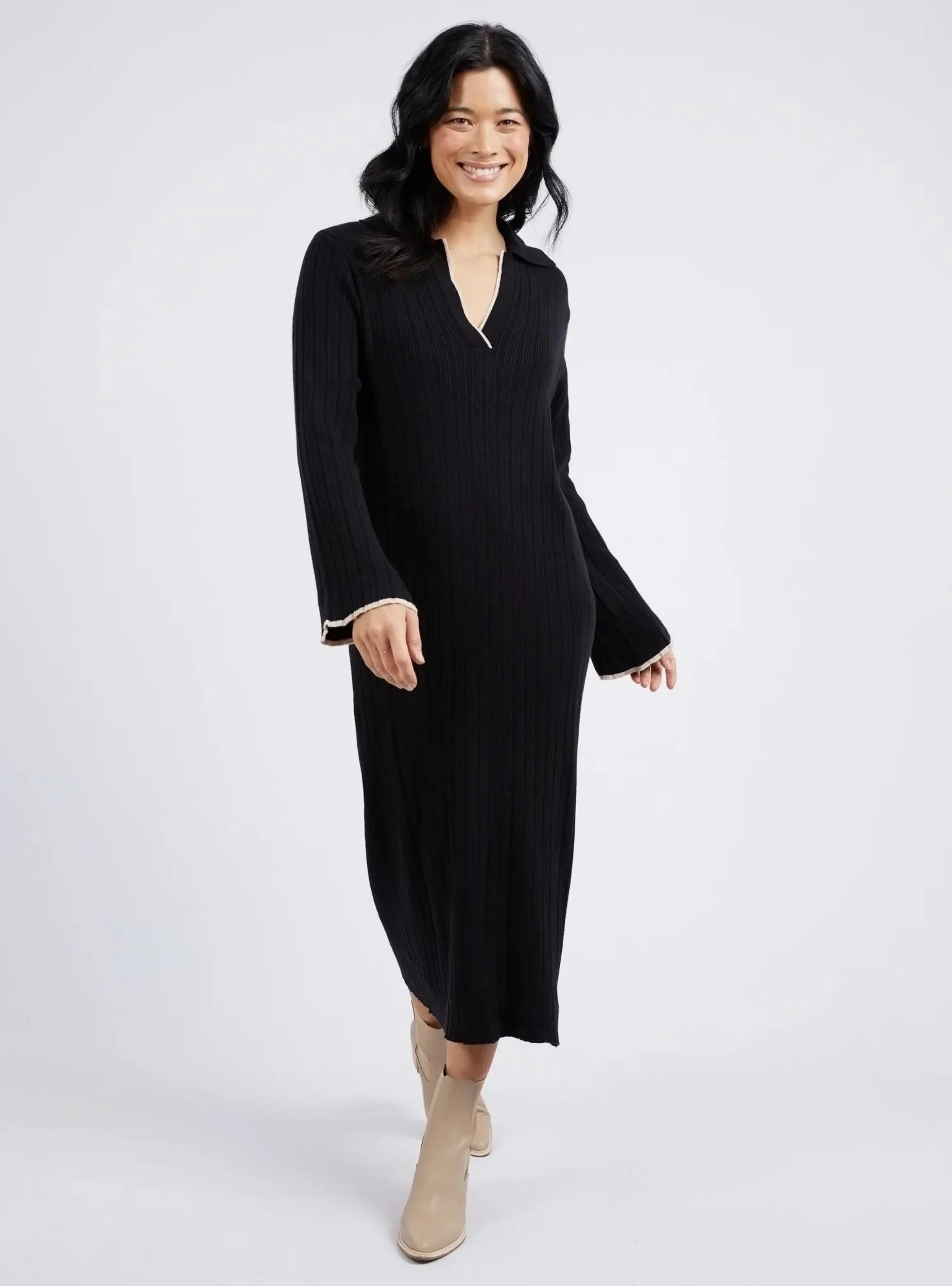 MAPLE KNIT DRESS - Black