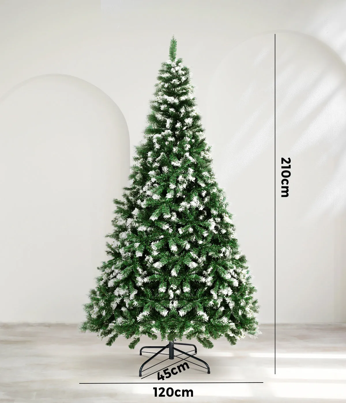 Mazam Christmas Tree 2.1M 7FT Xmas Trees Snowy Decorations Green 1050 Tips