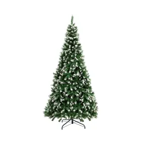 Mazam Christmas Tree 2.4M 8FT Xmas Trees Snowy Decorations Green 1400 Tips