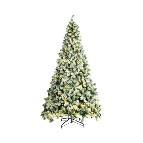 Mazam LED Christmas Tree 2.4M 8FT Xmas Trees White Snow Flocked Decorations