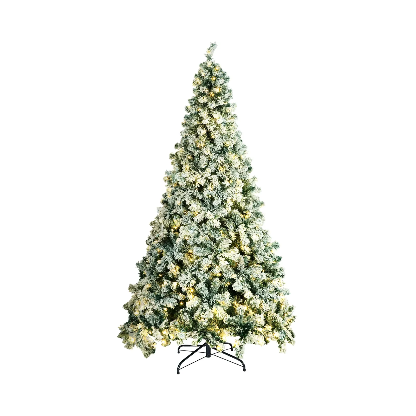 Mazam LED Christmas Tree 2.4M 8FT Xmas Trees White Snow Flocked Decorations