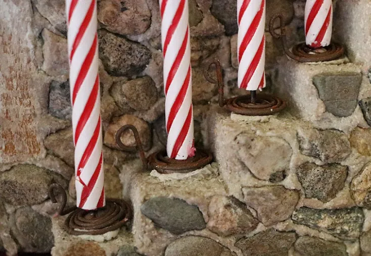 Meeting House showing Clapboard Siding with Candles Lights Up