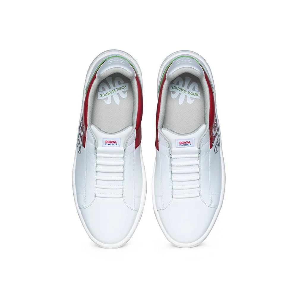 Men's DUCA White Red Green Leather Sneakers 06894-001