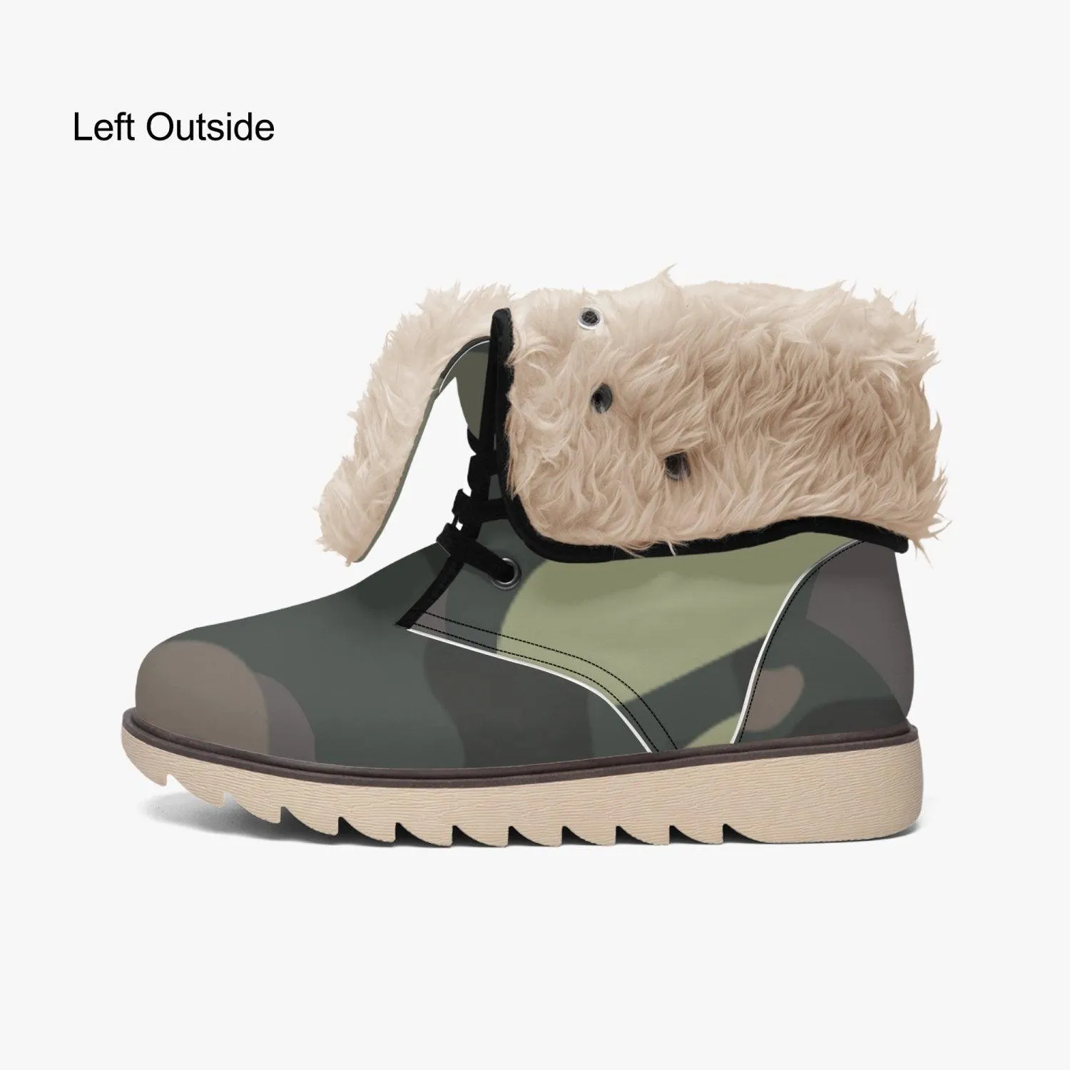 Misha Cotton-pad Fur Lining Boots - Army