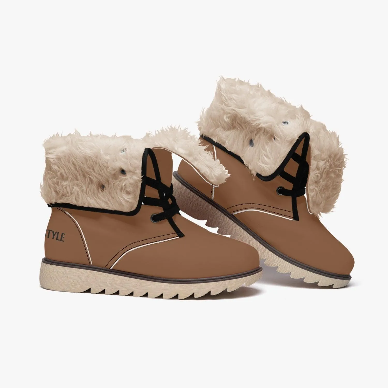 MISHA Cotton-pad Fur Lining Boots - Brown