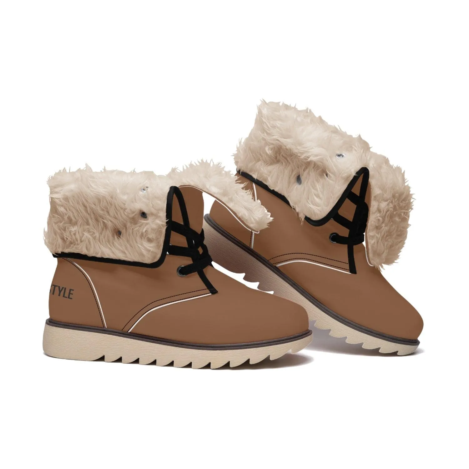 MISHA Cotton-pad Fur Lining Boots - Brown