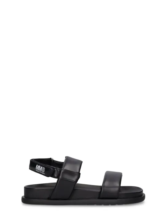 MM6 Maison Margiela   Logo print faux leather strap sandals 