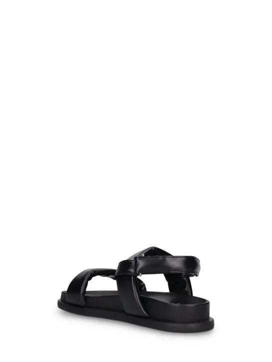 MM6 Maison Margiela   Logo print faux leather strap sandals 