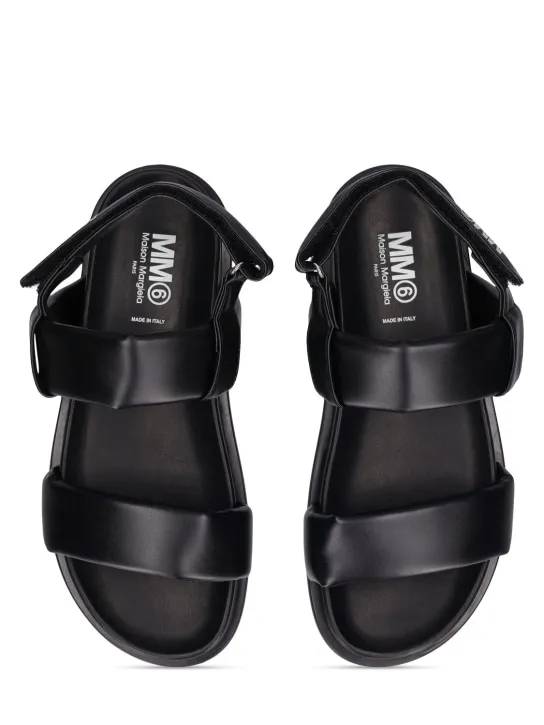 MM6 Maison Margiela   Logo print faux leather strap sandals 