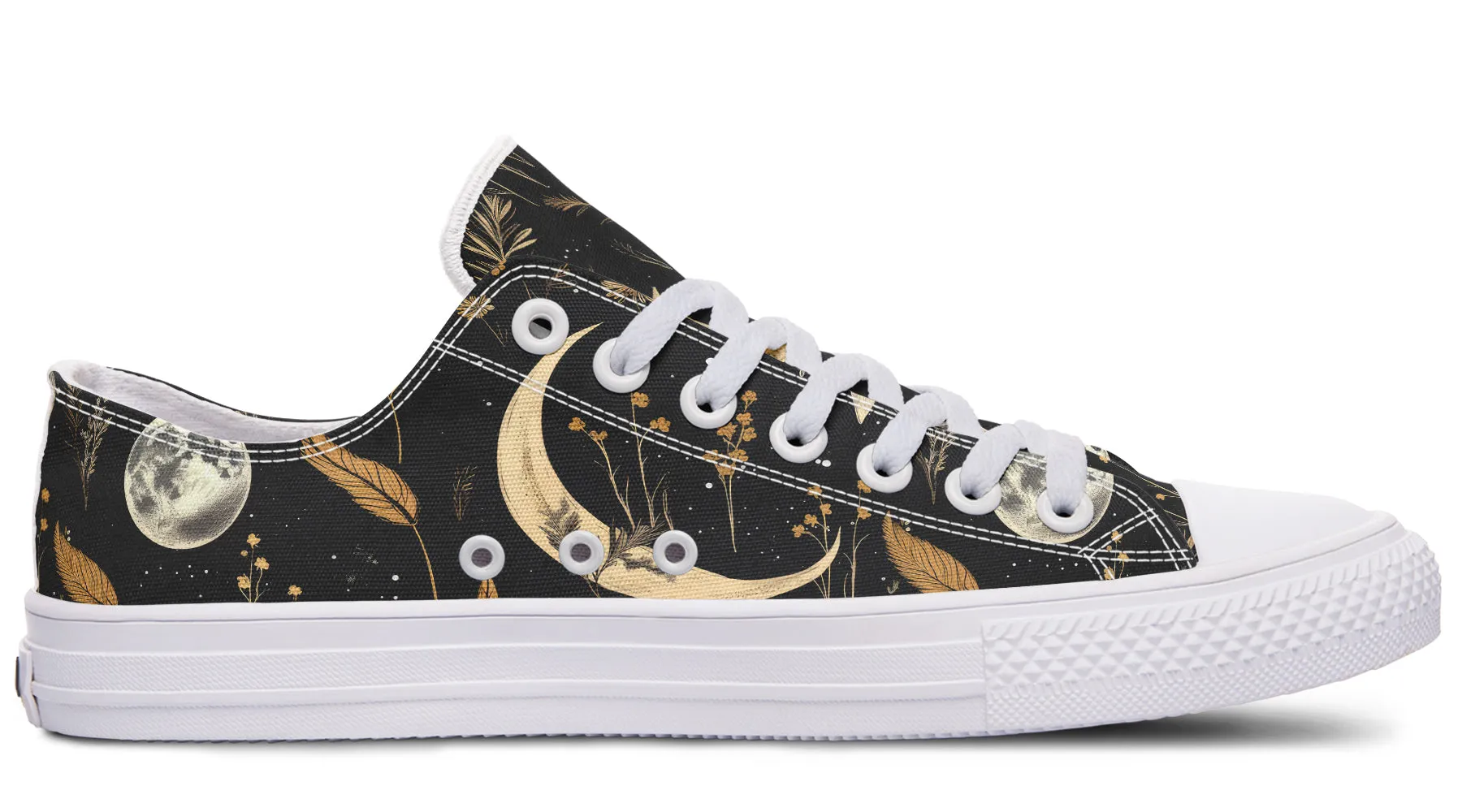 Moonlit Botanica Low Tops - Classic Premium Canvas Shoes with Comfortable and Durable Soles