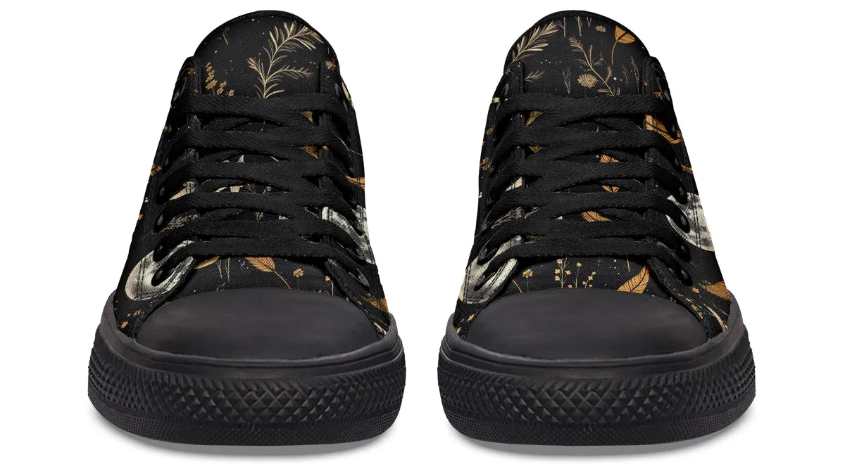 Moonlit Botanica Low Tops - Classic Premium Canvas Shoes with Comfortable and Durable Soles